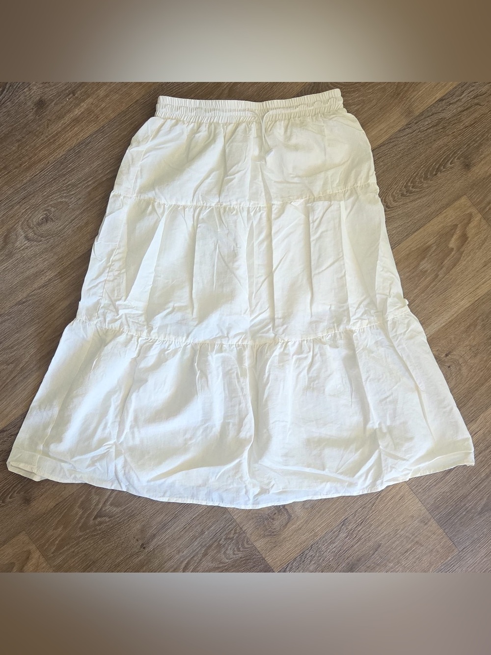 SHEIN White Tiered Maxi Skirt